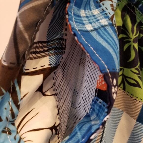 Sonoma Men's Swim Trunks Blue Tropical Print Hawaiian Coastal Shorts Size L - Picture 4 of 10